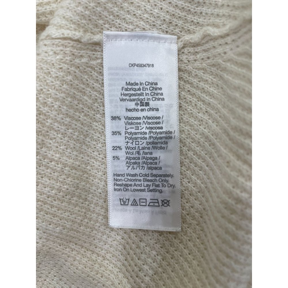 Madewell Asherton Waffle Henley Sweater Antique Cream Women's Size XXS - Picture 9 of 10